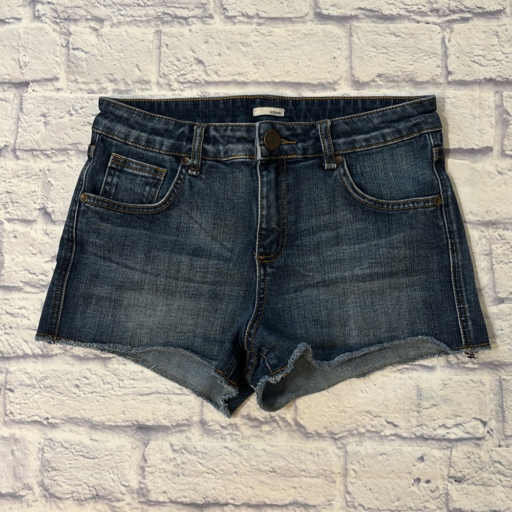 Edyson Los Feliz High Waisted Jean Shorts Cut Off Denim Micro Shorts Size 27
